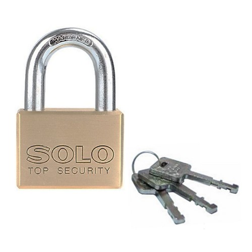 SKI - สกี จำหน่ายสินค้าหลากหลาย และคุณภาพดี | SOLO 4507SQ กุญแจ 45 มิล ทองเหลืองขัดเงา ห่วงมาตรฐาน
